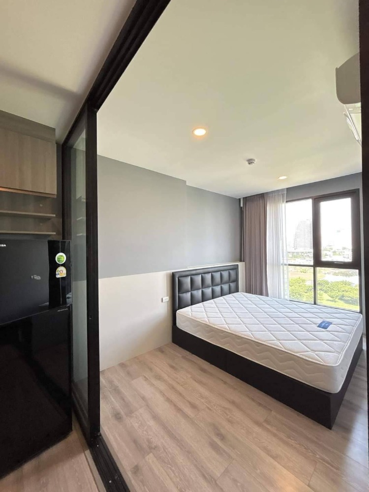 For RentCondoBangna, Bearing, Lasalle : 🛟Condo for rent Knightbridge Collage Sukhumvit 107 near BTS Bearing, beautiful room, size 34 sq m., fully furnished, only 12000-