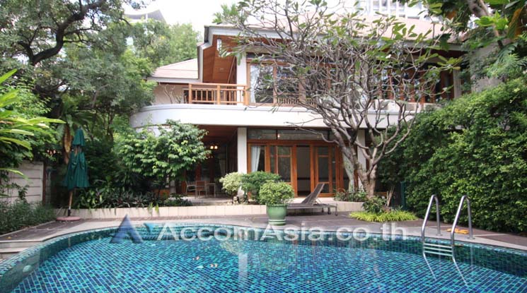 For RentHouseSathorn, Narathiwat : 🔼🔽 AccomA Private Swimming Pool | 4 Bedrooms House for Rent in Sathorn BTS Chong Nonsi (90359)