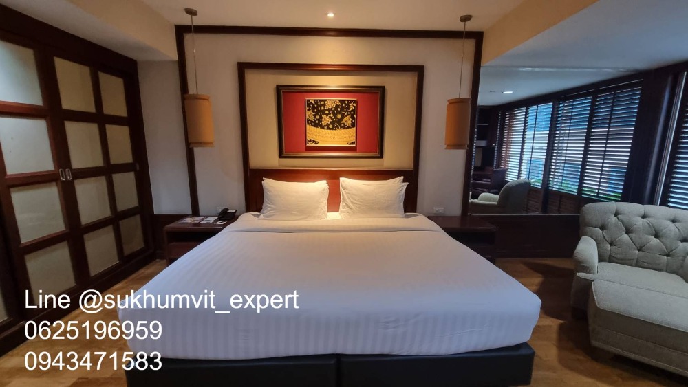 For RentCondoSukhumvit, Asoke, Thonglor : Thonglor service apartment for rent, 1 bedroom, 1 bathroom, area 87 sq m., has a bathtub.