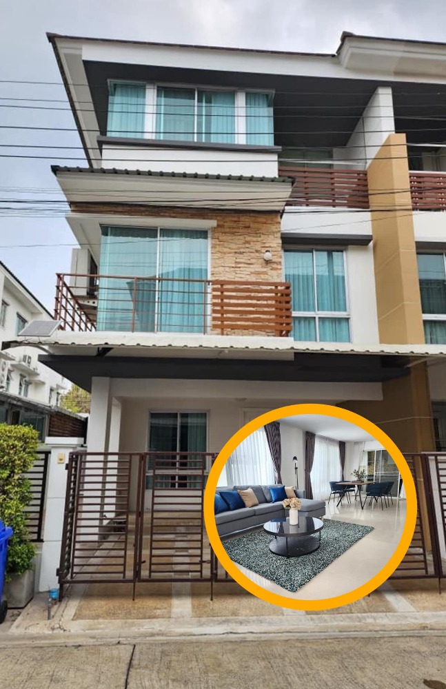 For RentTownhouseNonthaburi, Bang Yai, Bangbuathong : Townhouse, 3 bedrooms, 3 bathrooms, fully furnished, very beautiful, good style! Sanambinnam