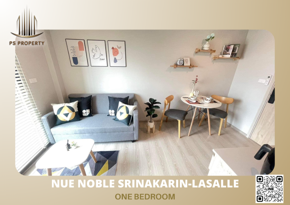 For RentCondoPattanakan, Srinakarin : For rent 📌 ✨ NUE Noble Srinakarin-Lasalle ✨🚝 near MRT Yellow Line, 60 m., fully furnished, full central area. Ready to move in