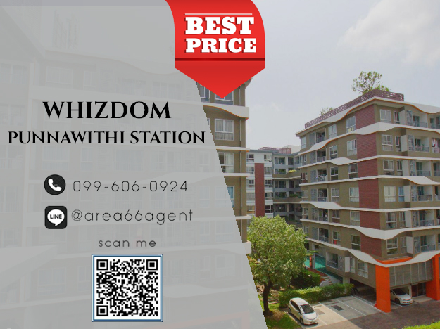 For SaleCondoOnnut, Udomsuk : 🔥 For sale!! Condo Whizdom @ Punnawithi Station