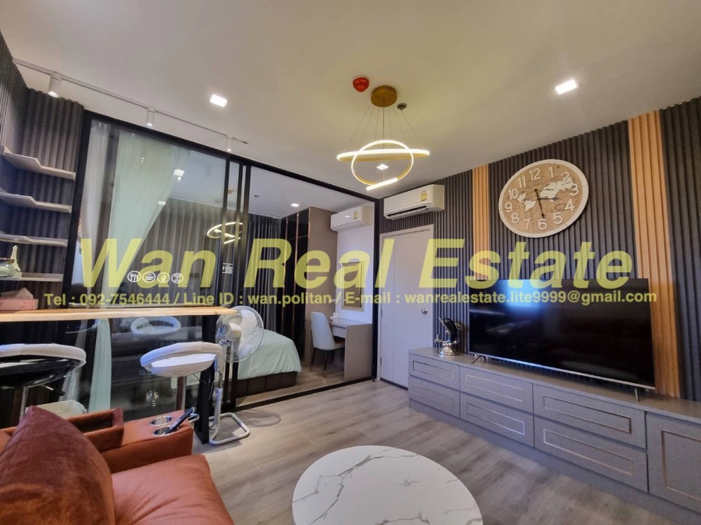 For RentCondoRattanathibet, Sanambinna : Condo for rent, Politan Rive, 18th floor, corner room, beautifully decorated. Complete river view. Ready to move in.