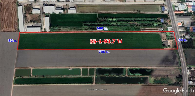 For SaleLandNakhon Pathom : ขายที่ดิน อ.บางเลน จ.นครปฐม เนื้อที่ 35 ไร่ 193.7 ตร.วา ราคา 250 ล้าน