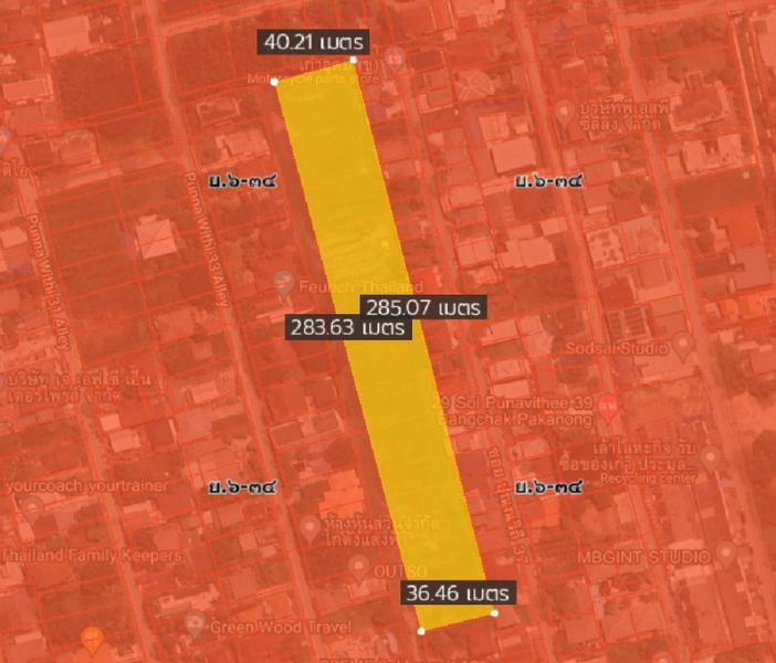 ขายที่ดินอ่อนนุช อุดมสุข : ขายที่ดินสุขุมวิท101 ซอยปุณณวิถี35 เนื้อที่ 6 ไร่ 290 ตรว.