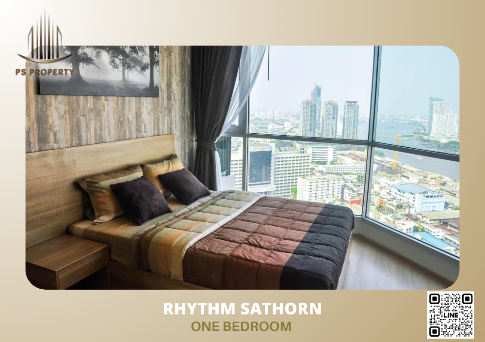 For RentCondoSathorn, Narathiwat : For rent 📌Rhythm Sathorn, beautiful room, fully furnished, river view, unblocked view 🚆near BTS Saphan Taksin, convenient travel.