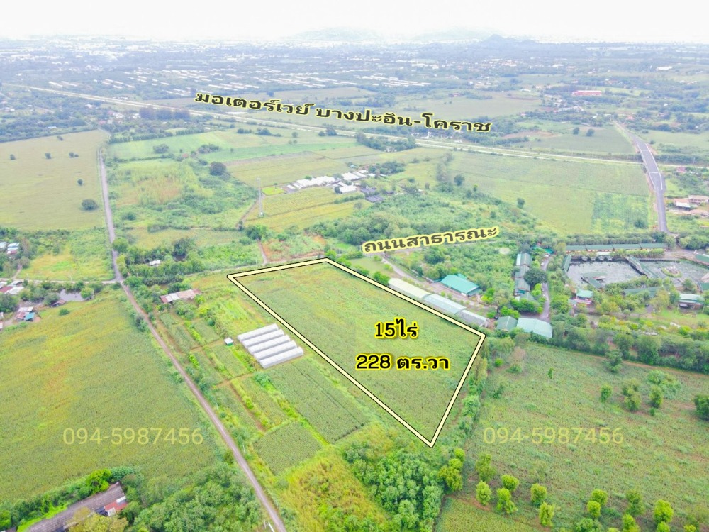 For SaleLandPak Chong KhaoYai : Land for sale, Khao Yai, Khanong Phra, Pak Chong, 15 rai 228 sq m.