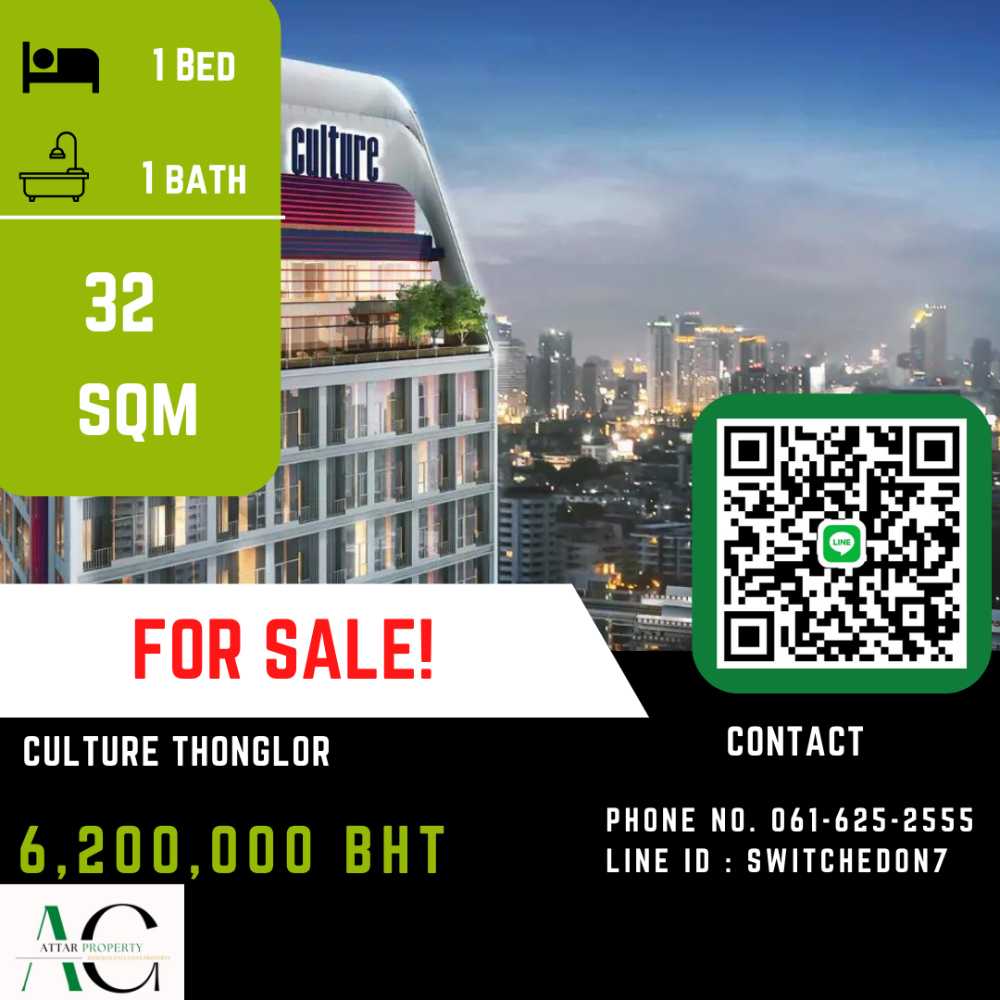 For SaleCondoSukhumvit, Asoke, Thonglor : *Simplex* Culture Thonglor | 1 bed | 061-625-2555