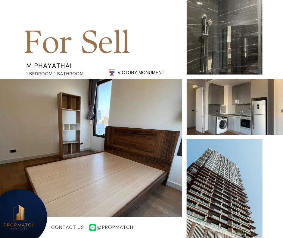 For SaleCondoRatchathewi,Phayathai : Condo for sale, pets allowed, M Phayathai, 1 bedroom, 1 bathroom, beautifully decorated room, good view