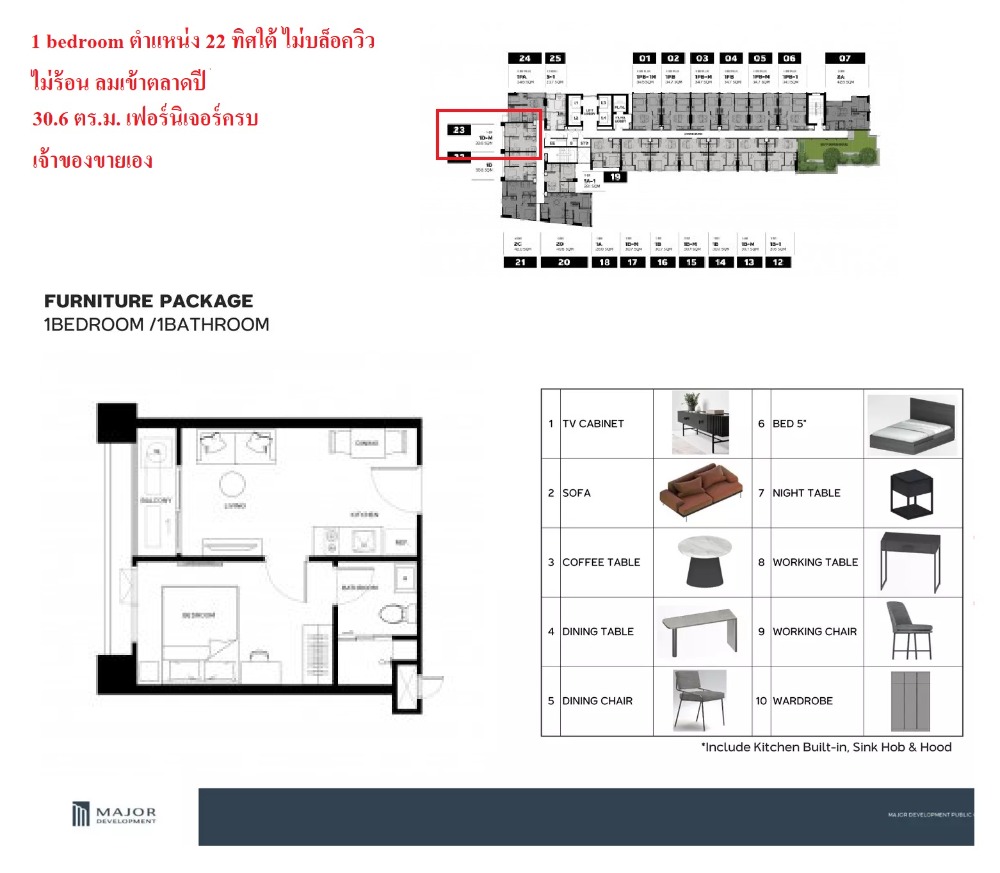 ขายคอนโดลาดพร้าว เซ็นทรัลลาดพร้าว : เจ้าของขายเอง Metris District ลาดพร้าว 1 นอน ทิศใต้ วิวโล่ง ไม่ร้อน 30.6 ตร.ม. ราคาดีที่สุดในตลาด