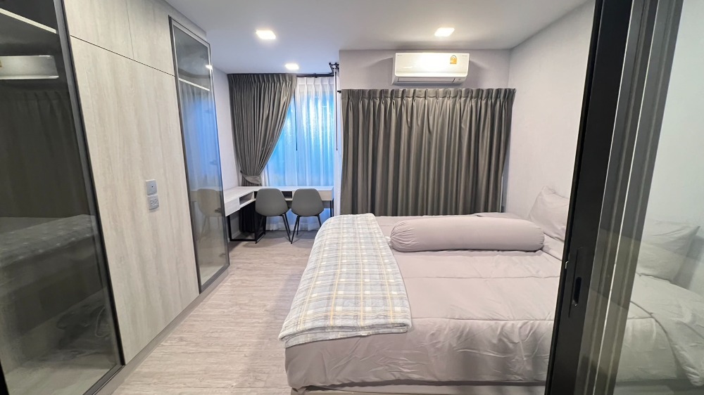 For RentCondoPathum Thani,Rangsit, Thammasat : Condo for rent, Cave Eva 1 BEDROOM EXCLUSIVE, 12,000 baht/month, Building C, 2nd floor, room size 27.66 sq m, fully furnished, ready to move in, garden view.