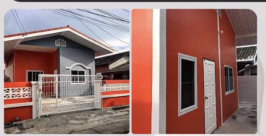 For RentHouseMin Buri, Romklao : Housing Estate Village 4, at the entrance of the alley there is an Orange Line MRT station. Rat Phatthana Station, Soi Mistine, Ramkhamhaeng Road, Saphan Sung, detached house 40 sq m.