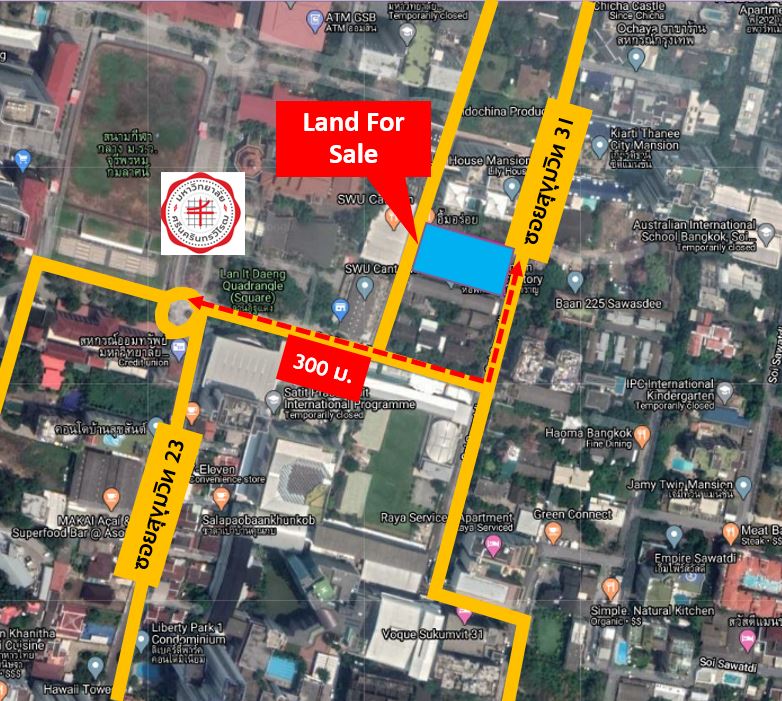 For SaleLandSukhumvit, Asoke, Thonglor : Land for sale, Soi Sukhumvit 31 (Soi Sawatdee), area 1-1-47.4 rai.