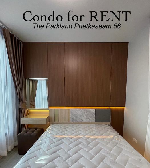 For RentCondoBang kae, Phetkasem : 👑 The Parkland Phetkasem 56 👑 Beautifully decorated room, 26th floor, swimming pool view, good quality furniture, complete with electrical appliances.