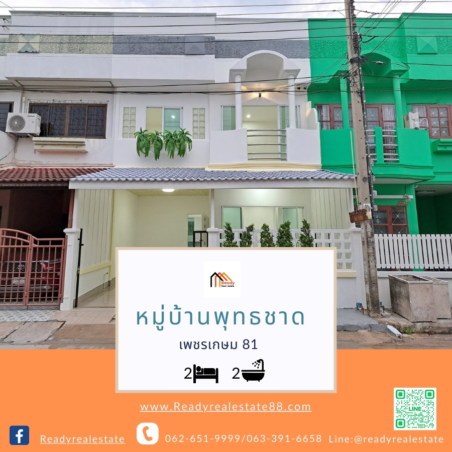 For SaleTownhouseBang kae, Phetkasem : Newly renovated townhouse 17 sq m, Phutthachart Village, Petchkasem 81, beautiful and ready to move in.