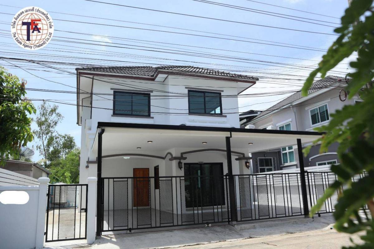 For SaleHouseMin Buri, Romklao : 2-storey detached house for sale, K.C. Garden Home Village 10, Nimitmai 40, Minburi, Ramkhamhaeng, Romklao, Sam Wa Tawan Taek, Lam Luk Ka, Hathairat, Chatuchot Expressway, Khlong Sam Wa District Office. Fashion Island Safari World, Pink Line