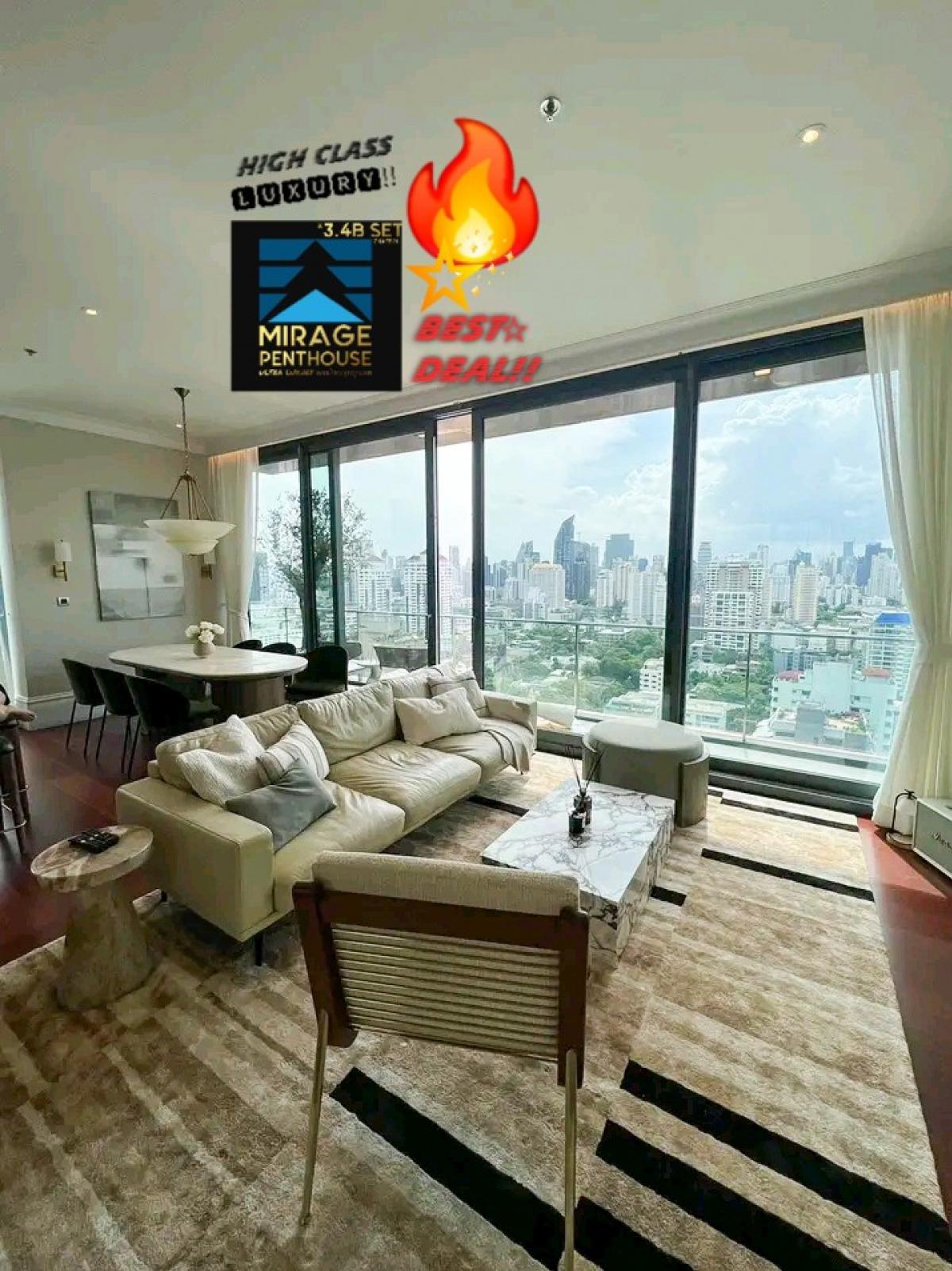 ให้เช่าคอนโดสุขุมวิท อโศก ทองหล่อ : 🔥🔥✨🏢[RARE ITEM] PENTHOUSE SUPER LUXURY หรูหรา ห้องใหม่ใหญ่กว้างมากๆ!!!! ชั้นสูง เฟอร์ครบ!!!!✨🔥🔥 🎯ให้เช่า🎯Khun by yoo✅3Bed3✅ 149.5sqm. ชั้น23  (#BTS📌)🔥✨LINE:miragecondo ✅Fully Furnished