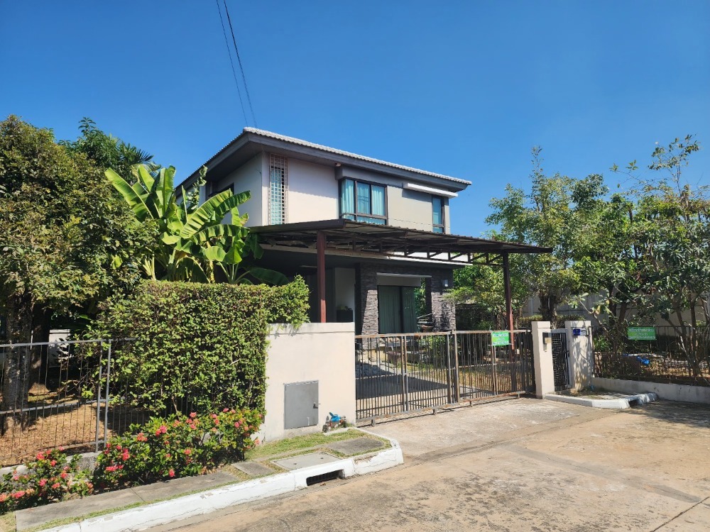 For SaleHouseRama 2, Bang Khun Thian : 2-story detached house for sale, Manthana Village, Rama 2 - Thiantale 28 (Manthana Rama 2 - Thiantale), corner room, near the clubhouse, in front of the project.