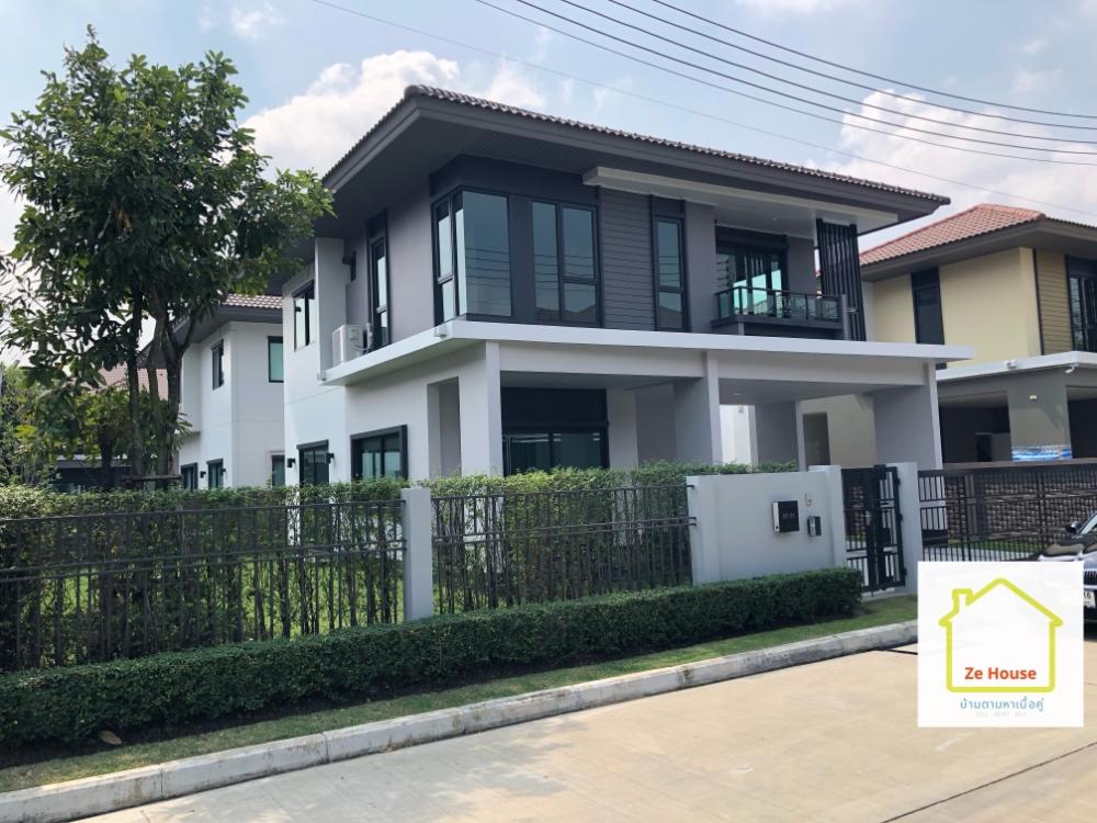 For RentHousePathum Thani,Rangsit, Thammasat : Single house for rent, Setthasiri, Wongwaen-Lam Luk Ka, Lam Luk Ka Road, Pathum Thani, beautiful house, good society