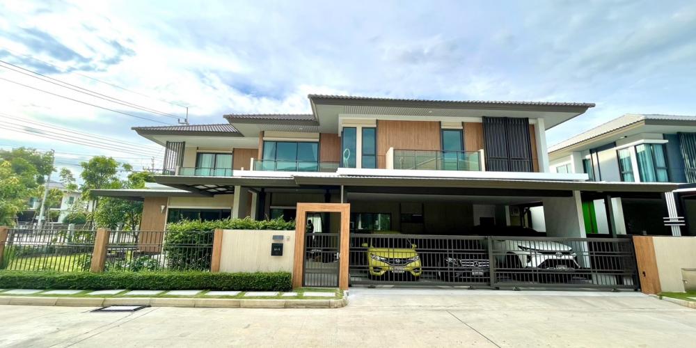 For RentHouseRama5, Ratchapruek, Bangkruai : 2-story detached house, corner room, beautifully decorated, for rent in Ratchaphruek-Nonthaburi area, near Robinson Ratchaphruek branch, only 1.7 km.