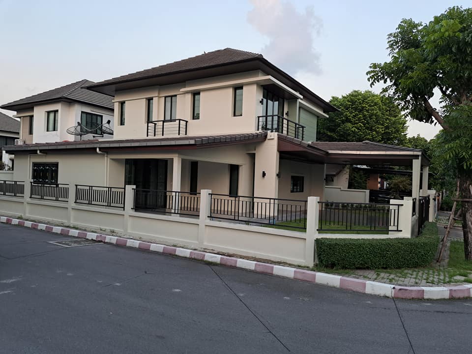 For SaleHouseLadkrabang, Suwannaphum Airport : K-5388 Urgent sale! Lakeview Park, Bangna Ring Road - Ram 2, empty house, newly renovated, corner house