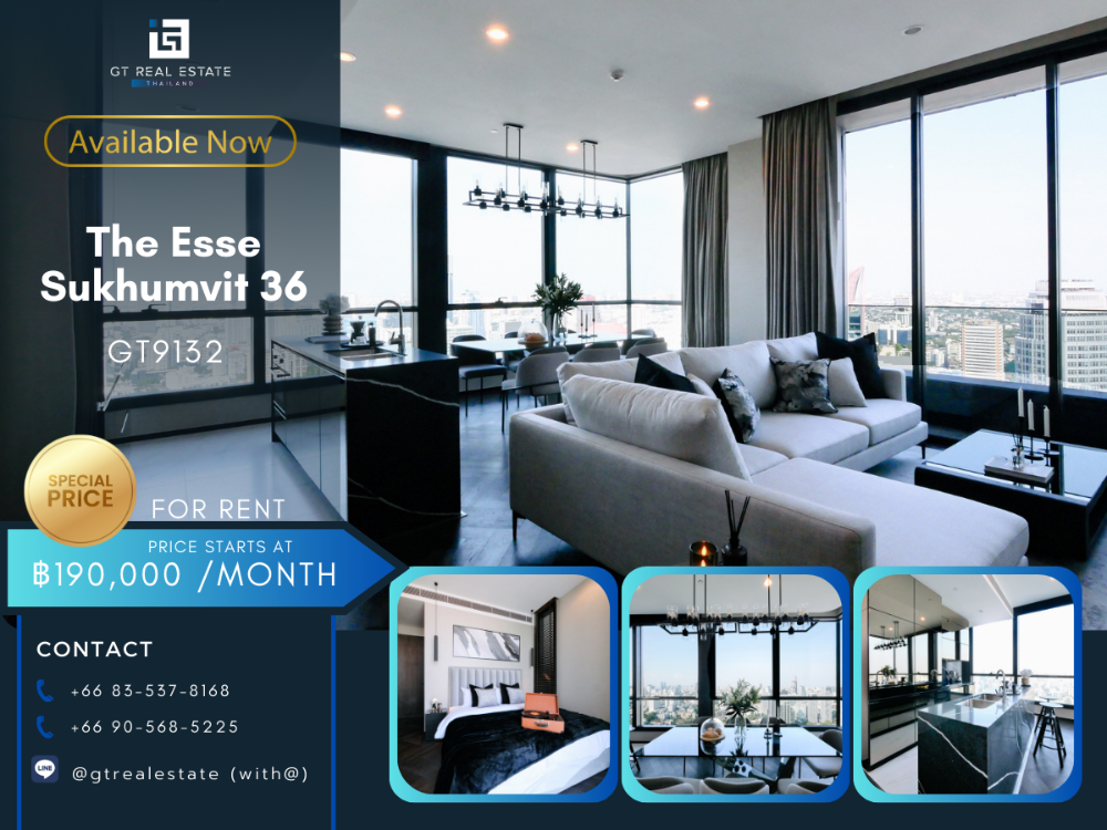 For RentCondoSukhumvit, Asoke, Thonglor : Condo for rent The Esse Sukhumvit 36, beautiful decorated room, ready to move in. Complete furniture