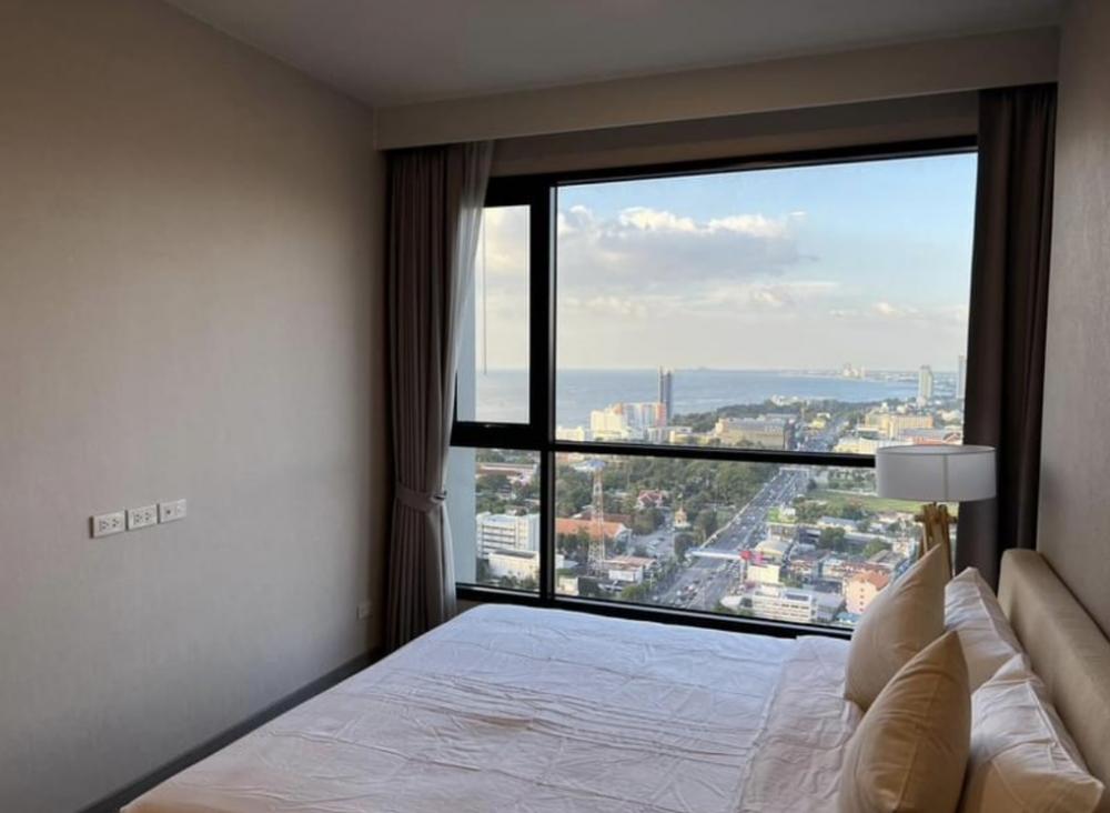 For RentCondoSriracha Laem Chabang Ban Bueng : 34th floor, high floor, sea view, Sriracha city, 2 bedrooms, 2 bathrooms, size 66 sqm. New room has never been rented, fully furnished/electrical appliances!!!