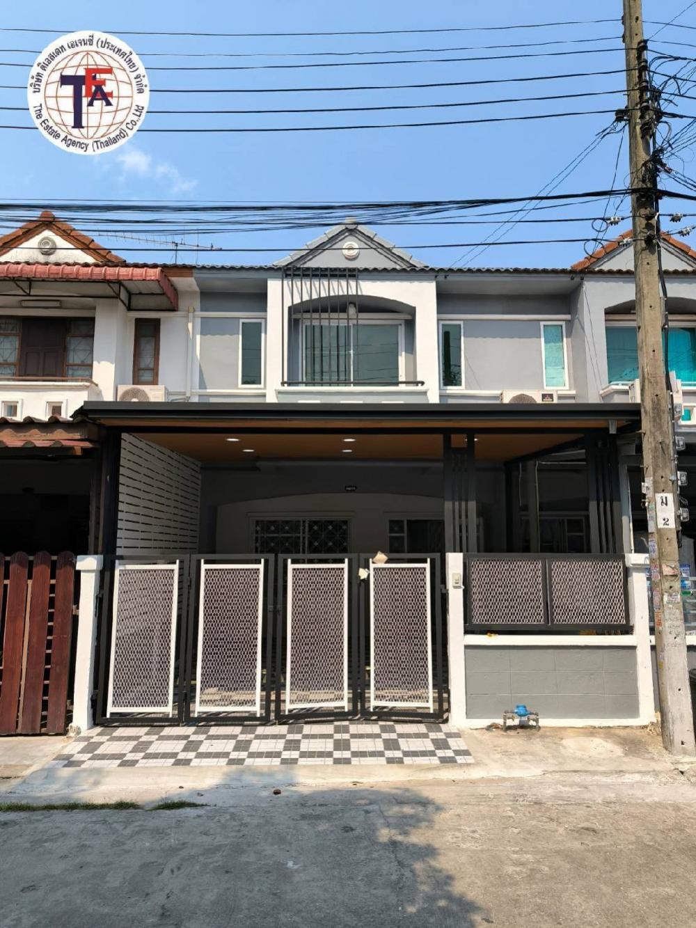 For SaleTownhouseNawamin, Ramindra : 2-story townhouse for sale, KC Village, Ramintra 2, Hathairat 39, Khlong Sam Wa 3 Wa, West Sai Mai, Outer Ring Road, Kanchana, Lam Luk Ka, Ram Inthra, Motorway, Fashion Island Safari World, Wongsakorn Market, Or Ngoen Market, Nawaminthrachinuthit Benjamar