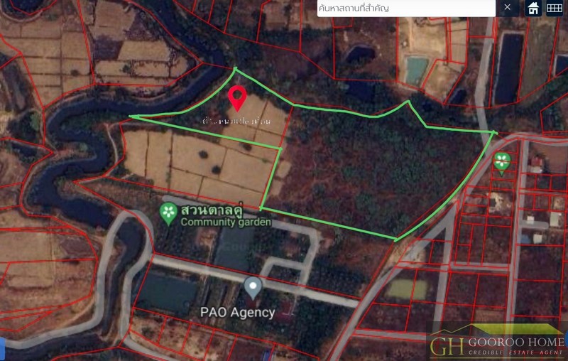 For SaleLandUdon Thani : Cheap land for sale next to water, Nong Na Kham Subdistrict, Mueang Udon Thani District, 23-2-60.7 rai, near Ban Suan Tan Khu. The price is too cheap.