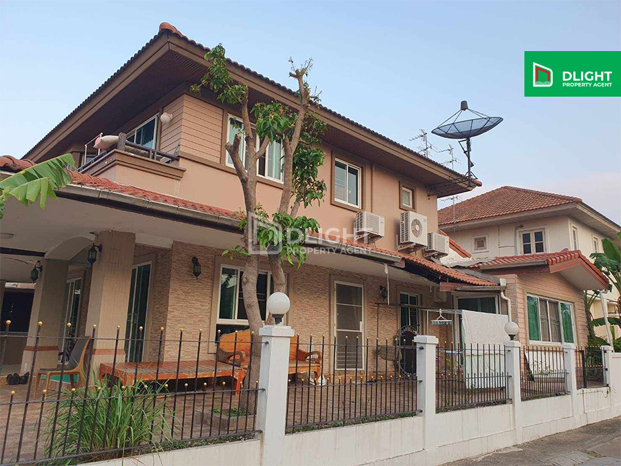 For SaleHouseLadkrabang, Suwannaphum Airport : Single house, corner house, Chuan Chuen Village, On Nut Ring Road, area 69.9 sq m, 200 sq m, 4 bedrooms, 4 bathrooms, price 7.99 million baht.