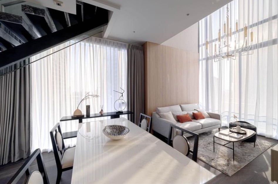 For RentCondoSukhumvit, Asoke, Thonglor : ❖ Nice Decoration ❖ Duplex 10+ Floor 98.00 sq.m. | 2 Bedrooms, 2 Parking | Near BTS Thonglor 1 min., Major Cineplex Sukhumvit 2 mins.