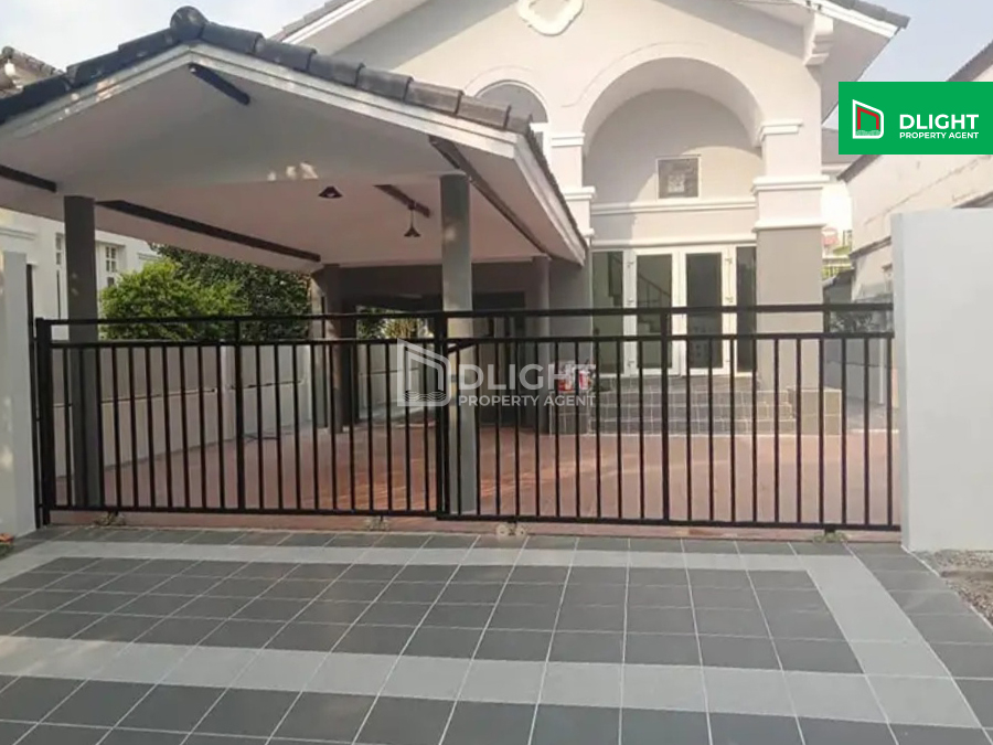 For SaleHouseLadkrabang, Suwannaphum Airport : Single house, newly renovated Muang Thong Garden Village, Phatthanakan 65, area 67 sq m, 4 bedrooms, 3 bathrooms, price 6.39 million baht.