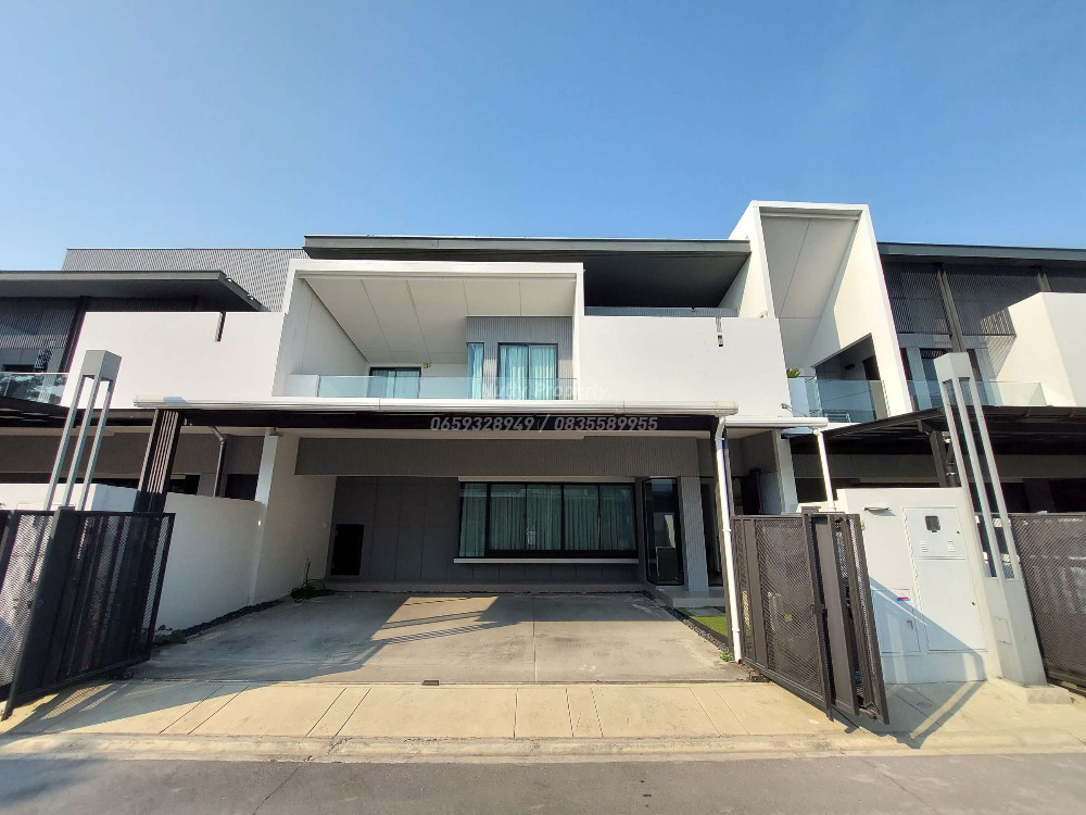 For SaleTownhouseBangna, Bearing, Lasalle : Large townhome, Modern Minimal style, Soi Ratchawinit Bang Kaew, VIVE Bangna Km. 7.