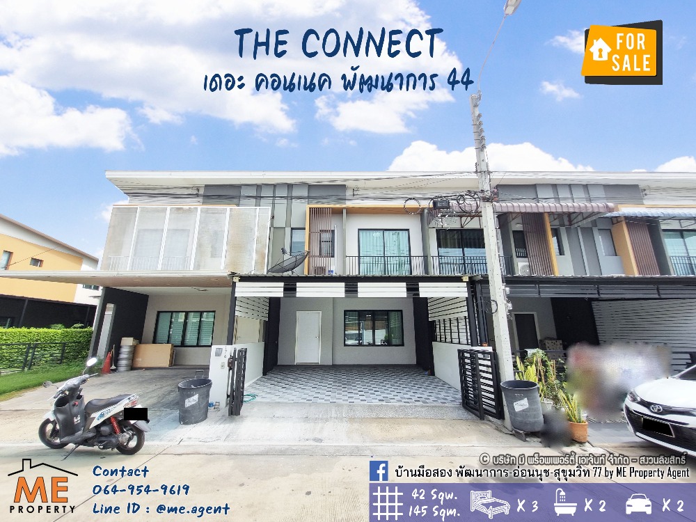 For SaleTownhousePattanakan, Srinakarin : For rent / sale, whole new house, The Connect Pattanakarn 44, ready to move in, near Ekkamai, Thonglor, Sukhumvit, call 064-954-9619 (RTF28-21 // TG27-28 )