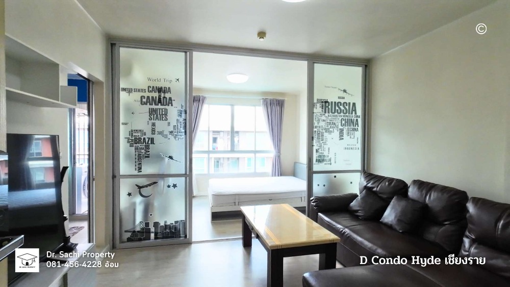 For SaleCondoChiang Rai : For sale: D Condo Hyde, opposite Central Chiang Rai, 8th floor, size 30.17 sq m., swimming pool view. The room is fully decorated and ready to move in.