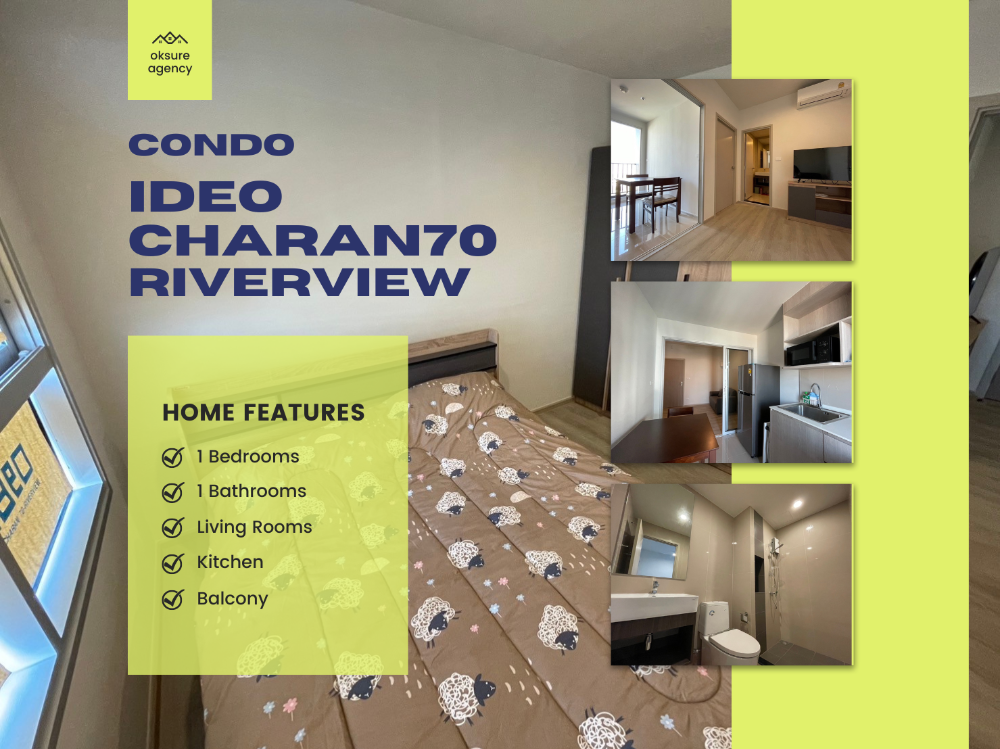 For RentCondoPinklao, Charansanitwong : Condo for rent ideo charan 70 - riverview   Fully furnished, Ready to move in.