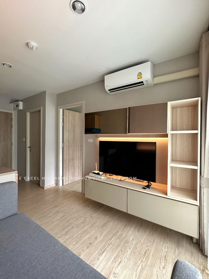 For SaleCondoOnnut, Udomsuk : Condo for sale with tenant, swimming pool view, The Excel Hideaway Sukhumvit 50, 29.69 sq m., 1 bedroom, beautiful room, quiet, private, near BTS-expressway.