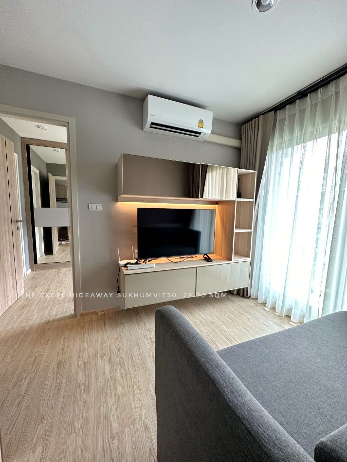 For SaleCondoOnnut, Udomsuk : Condo for sale with tenant, swimming pool view, The Excel Hideaway Sukhumvit 50, 29.69 sq m., 1 bedroom, beautiful room, quiet, private, near BTS-Expressway