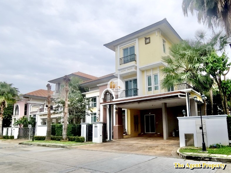 For SaleHouseNawamin, Ramindra : Luxury 3-story detached house for sale, Grand Bangkok Boulevard, Ratchada Ramintra 2, area 95 sq m., house 487 sq m., north side, 5 bedrooms, 6 bathrooms, parking for 3 cars.