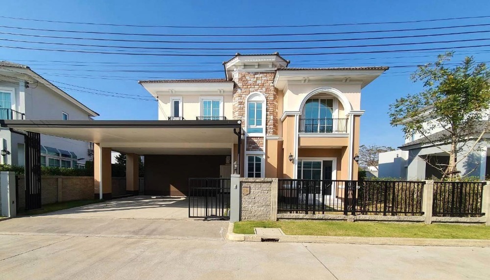 For SaleHouseNawamin, Ramindra : Single house for sale, beautiful house, Grandio Ramintra-Wongwaen. Road along the motorway, Bang Khen, Bangkok