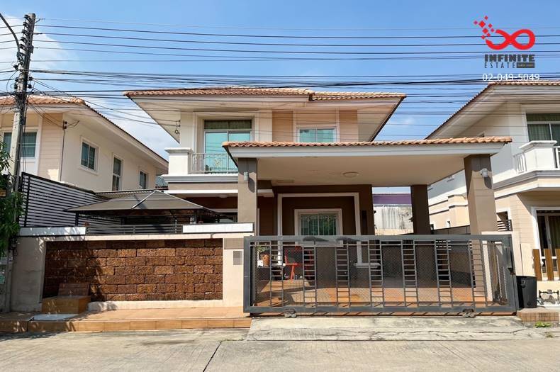 For SaleHousePathum Thani,Rangsit, Thammasat : 2-story detached house for sale, 51.7 square wah, Thaweelada Village 2, Soi Bun Khum, Lam Luk Ka Road.