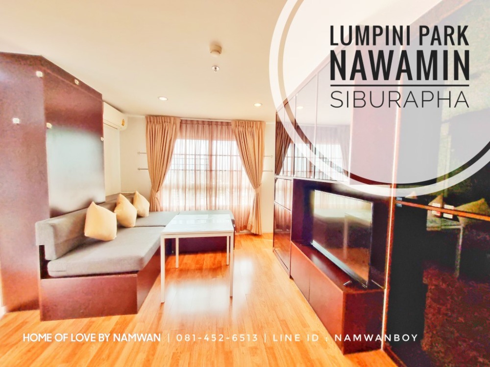 For RentCondoNawamin, Ramindra : ((For rent)) Lumpini Park Nawamin-Sri Burapha Air 2, fully furnished, ready to move in (PB2416)