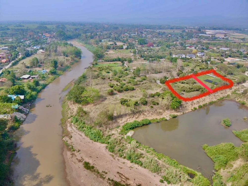 For SaleLandChiang Mai : Land for sale, view of the Ping River, San Sai-Mae Rim zone, Chiang Mai, selling very cheap.