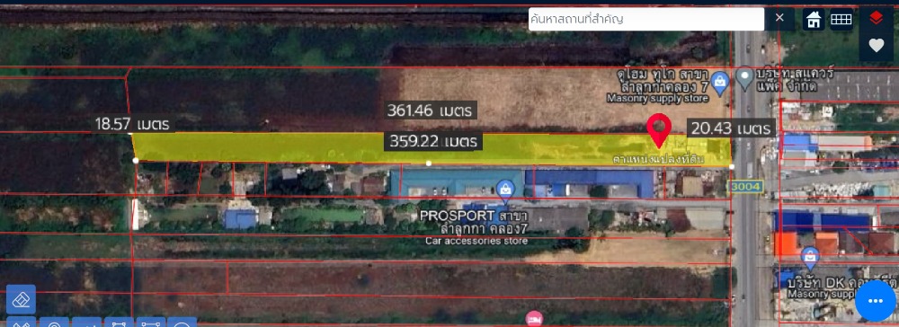 For SaleLandPathum Thani,Rangsit, Thammasat : Land for sale 4-1-79.9 rai, Lam Luk Ka, Khlong 7, next to Road Pathor 3004 (4 lanes)