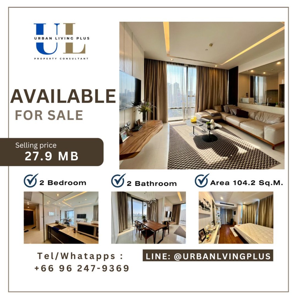 ขายคอนโดสาทร นราธิวาส : ( U20240227100 )  ✨✨ The Bangkok Sathorn ห้องขาย , 2 ห้องนอน, 2 ห้องน้ำ, ขนาด 104.19 ตร.ม., ไม่เคยปล่อยเช่า, แต่งครบ, พร้อมเข้าอยู่ 💥💥