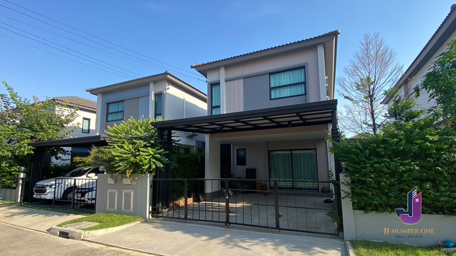 For SaleHousePhutthamonthon, Salaya : Urgent sale!!! 2-story twin house, Kanasiri Salaya-Pinklao project, size 35 sq m., 4 bedrooms, 3 bathrooms, kitchen addition, ready to use 📌 Property code JJ-H161📌