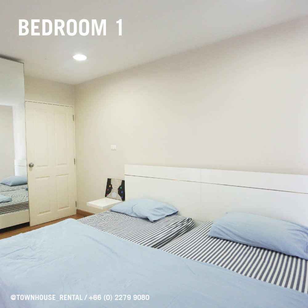 For RentCondoAri,Anusaowaree : The Ari Condominium, approximately 2 bedrooms + 2 bathrooms with 1 balcony on the 4th floor (with a view of the green landscape), clean and decorated in a minimalist Scandinavian style.