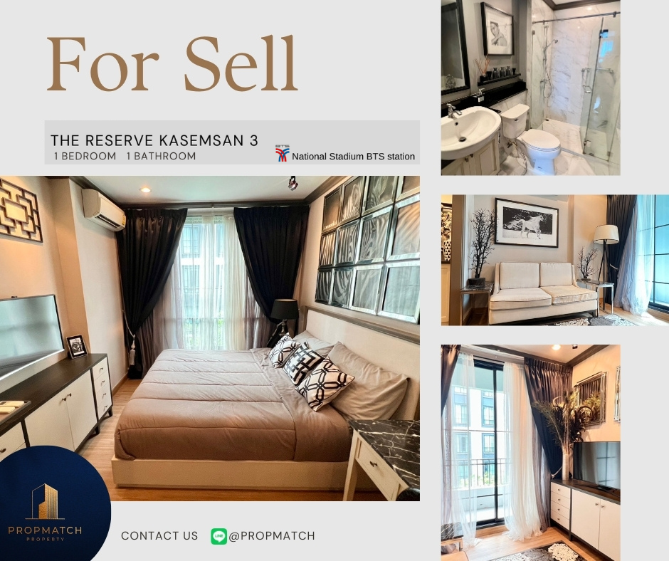 For SaleCondoSiam Paragon ,Chulalongkorn,Samyan : The Reserve Kasemsan 3 1 Bedroom 1 Bathroom 44.5 sqm. - 7.4 M฿