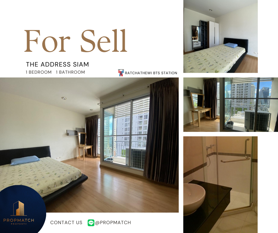 For SaleCondoRatchathewi,Phayathai : 🏙️ BEST DEAL FOR BUY | The Address Siam Studio 1 Bathroom 41.47 sqm. - 4.2 M฿ Tel.0909426442 K.Film