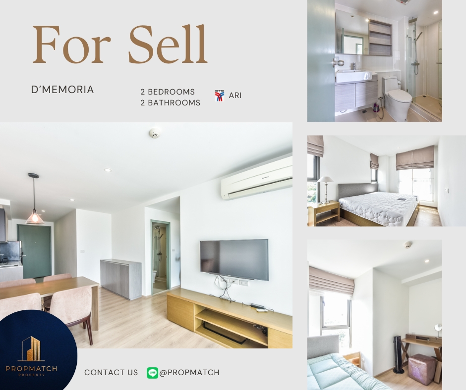 For SaleCondoAri,Anusaowaree : 🏙️ BEST DEAL FOR BUY | D&#039; Memoria Phaholyothin 8 2 Bedrooms 2 Bathrooms 59 sq.m. - 5.29 M฿ Tel.0909426442 K.Film